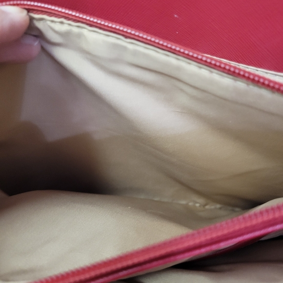 Nine West Ruby Red Christmas Double Handle and Shoulder Satchel Bag - Picture 9 of 12